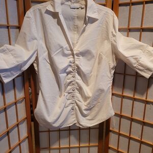 New York & Company White Button Down Shirt